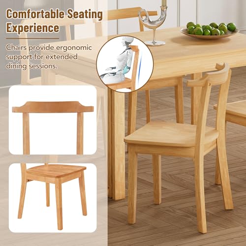 5-Piece Extendable Dining Table Set with 4 Chairs and Pull-out Side Table W2587
