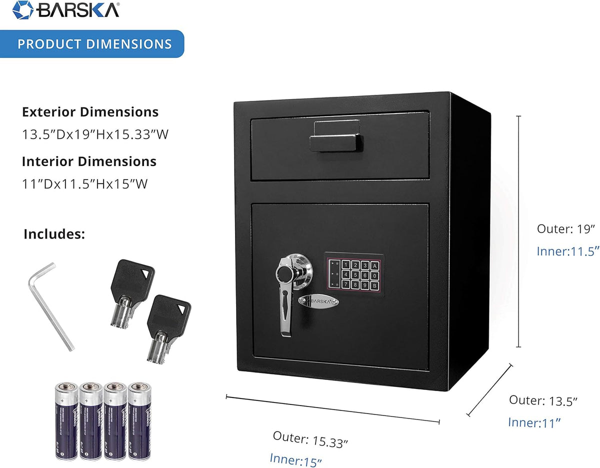 Large 1.10 Cubic Ft Digital Keypad Security Depository Drop Safe G943