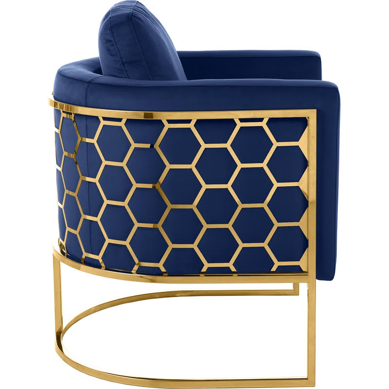 Navy Velvet Gold Chair E547813