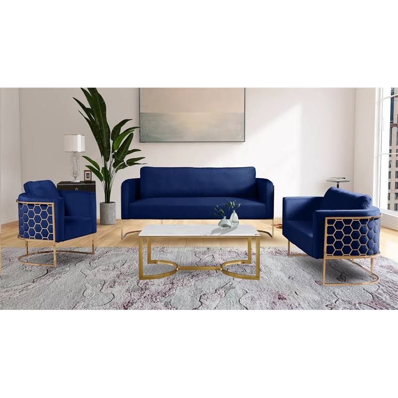 Navy Velvet Gold Chair E547813
