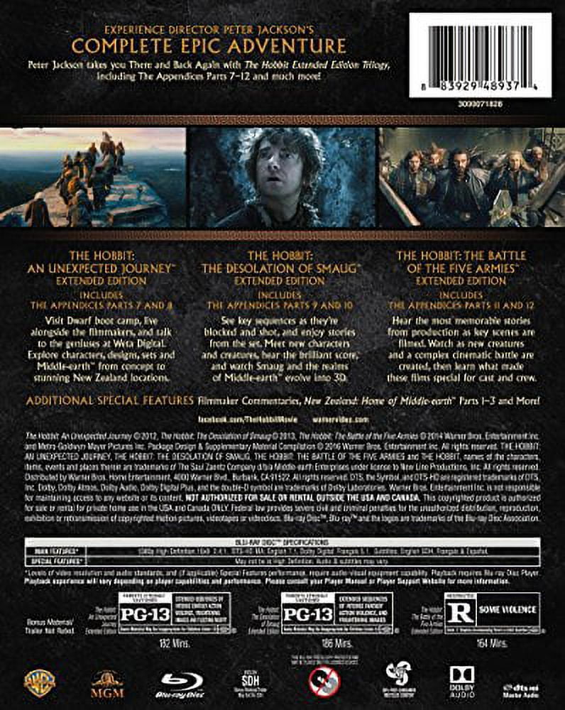 The Hobbit: The Motion Picture Trilogy (Extended Edition) (Blu-Ray) K1157