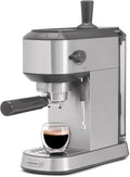 Compact Espresso Machine with Milk Frother, Stainless Steel Q247345