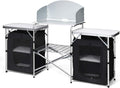 Portable Aluminum Camping Kitchen Table with Sink F593621