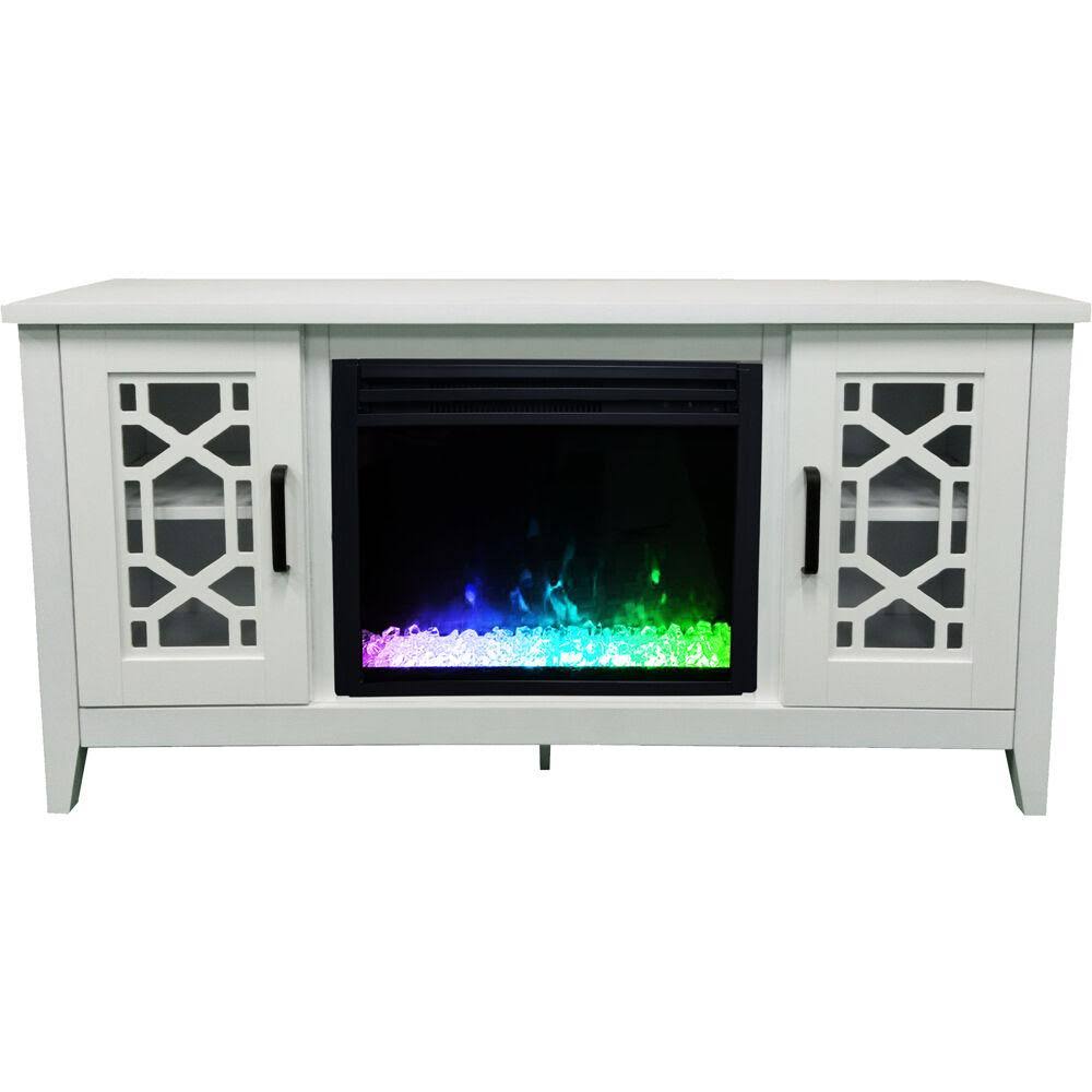 Mahogany Electric Fireplace with Multi-Color Crystal Insert Y229999