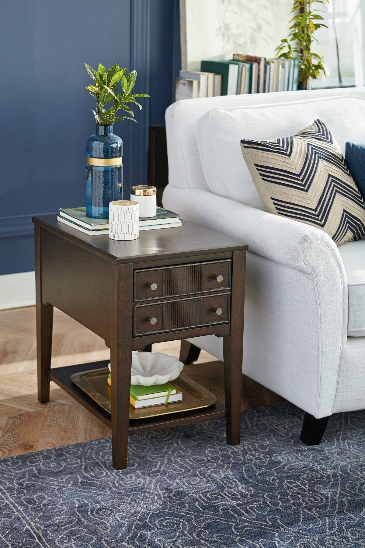 Warm Espresso Chairside Table J406