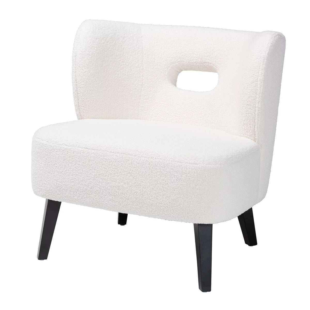 Ivory Boucle Upholstered Accent Chair F17529