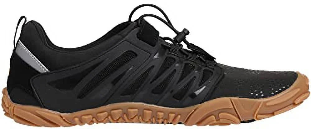 Black Wide Toe Box Minimalist Barefoot Trail Running Shoes T906033