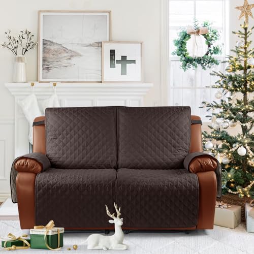 Khaki 3 Seater Recliner Sofa Cover with Elastic Straps P49723