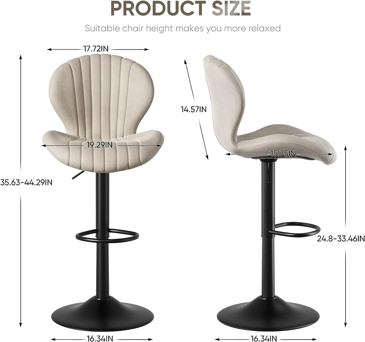 Swivel Bar Stools with High Backrest Set of 2 Q3386