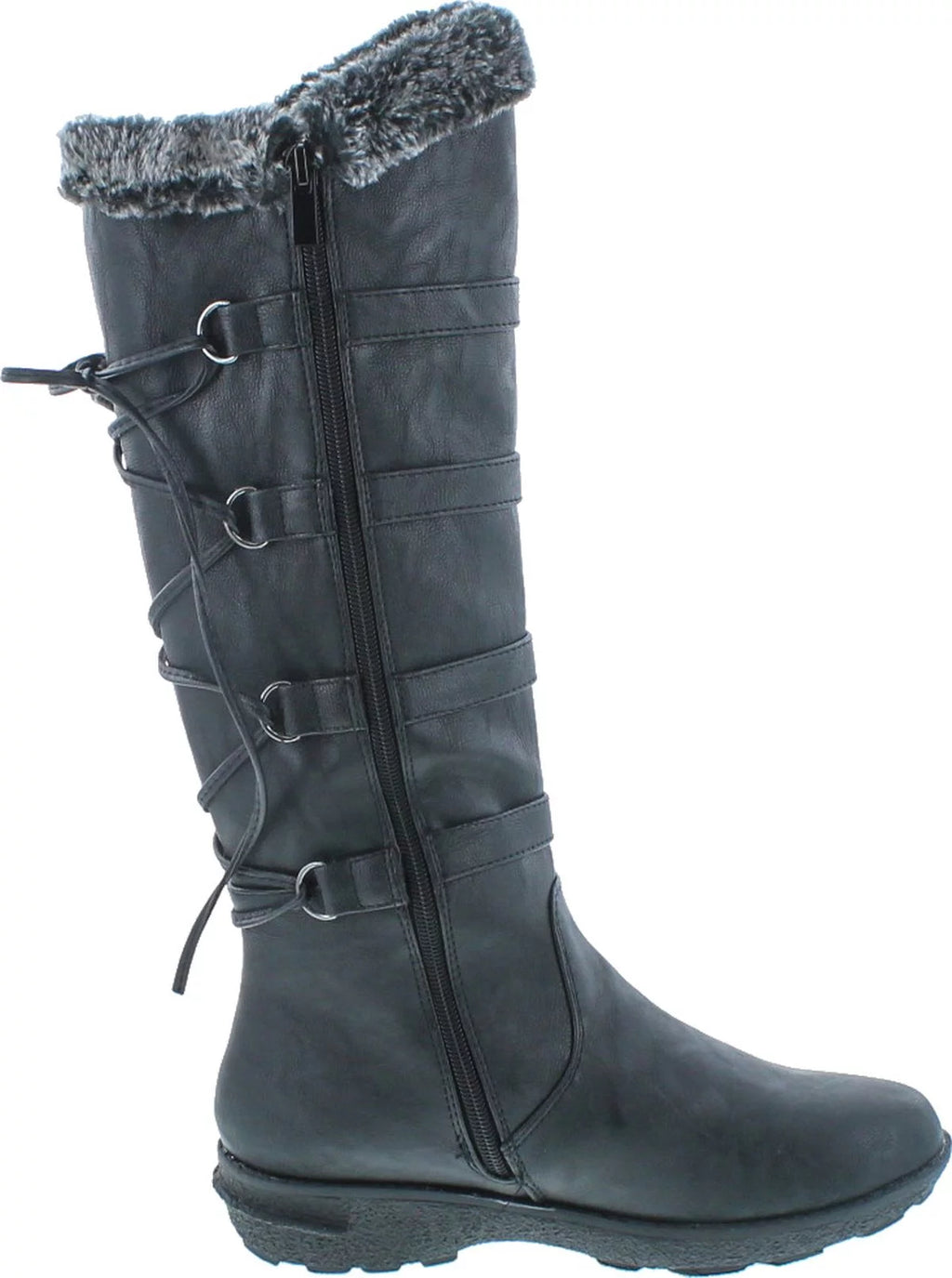 Womens Back Lace Up Knee High Boots Y462