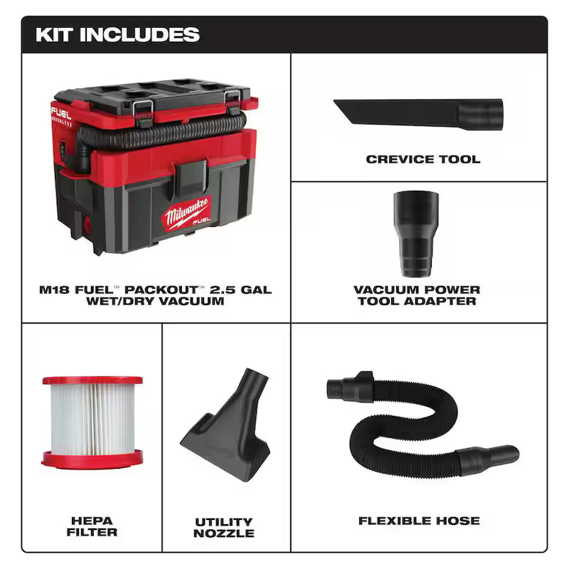 Cordless 2.5 Gal. Wet/Dry Vacuum with 4-Piece Line Kit Z3124