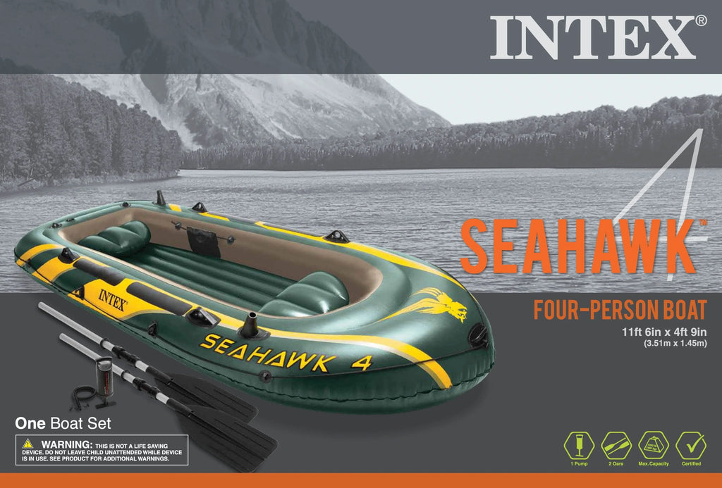 Inflatable 4 Person Boat Raft Set with Oars & Pump T4570