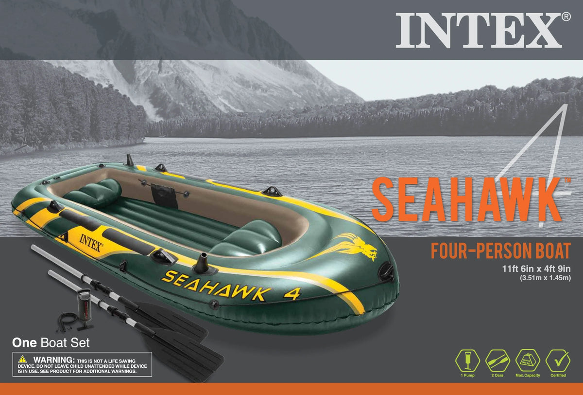 Inflatable 4 Person Boat Raft Set with Oars & Pump T4570