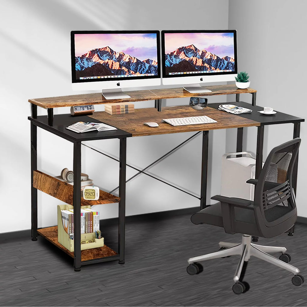 Computer Desk with Monitor Stand & Shelves Z547