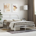 Metal Bed Frame with Headboard White Y23571