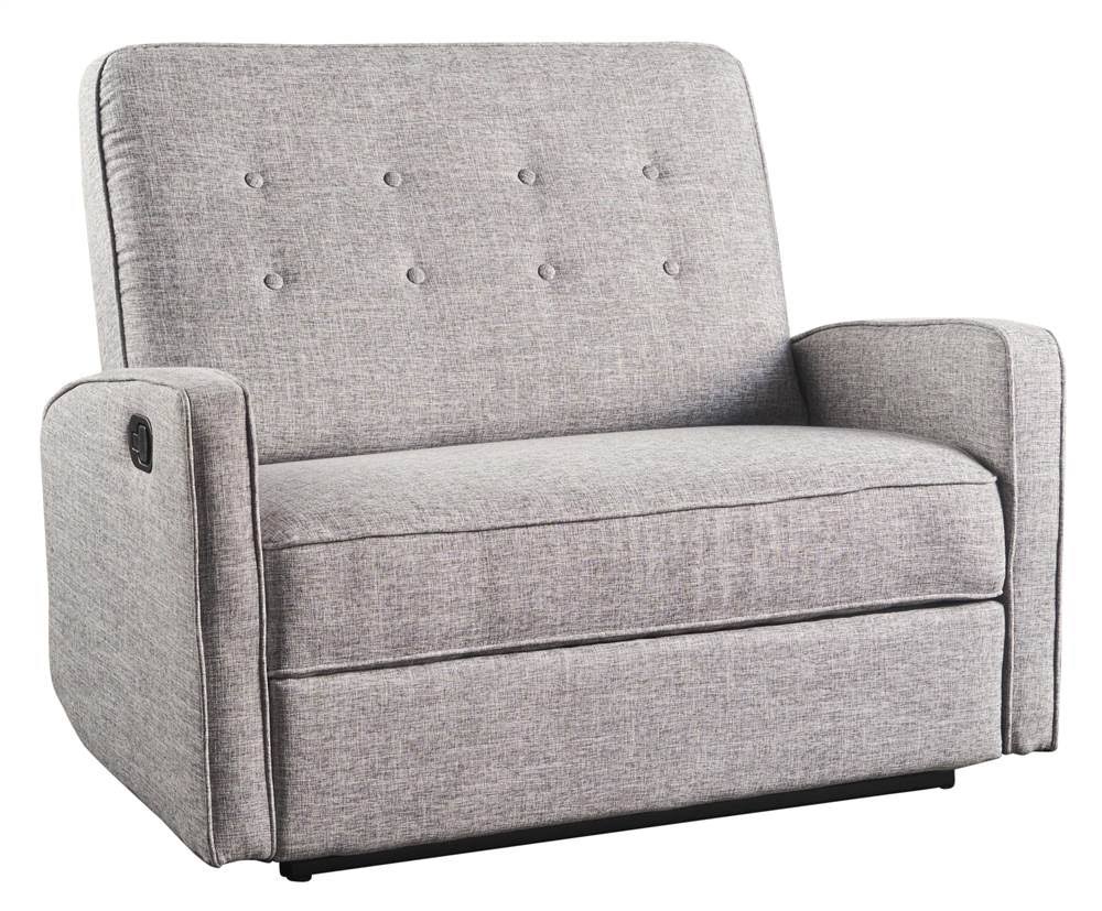 Light Gray Tweed Loveseat Recliner G9802