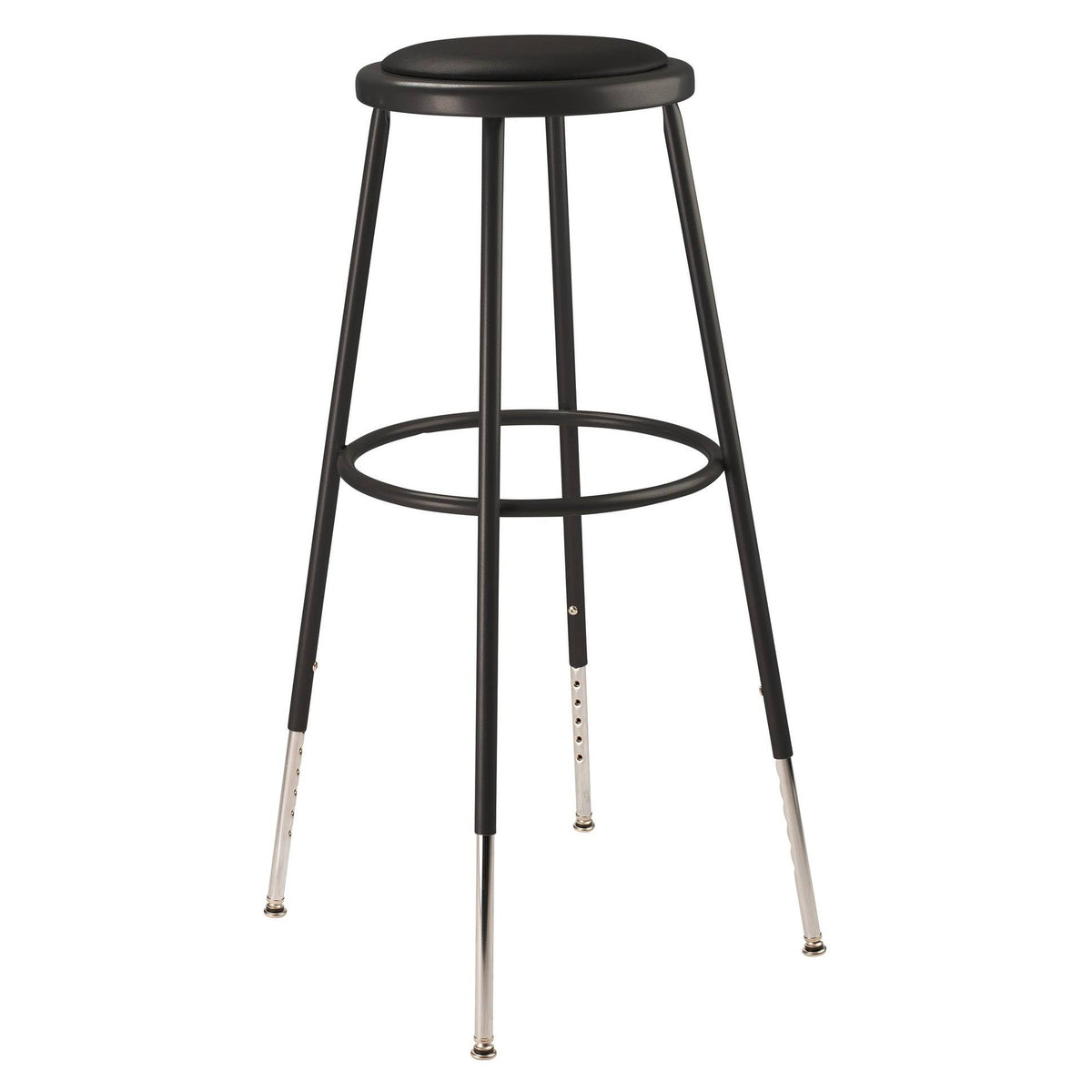 Black Vinyl Adjustable Height Padded Stool M321138