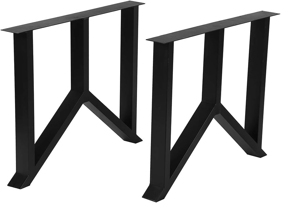 Black 28” Height 18” Wide Metal Table Legs 2 PCS C56566