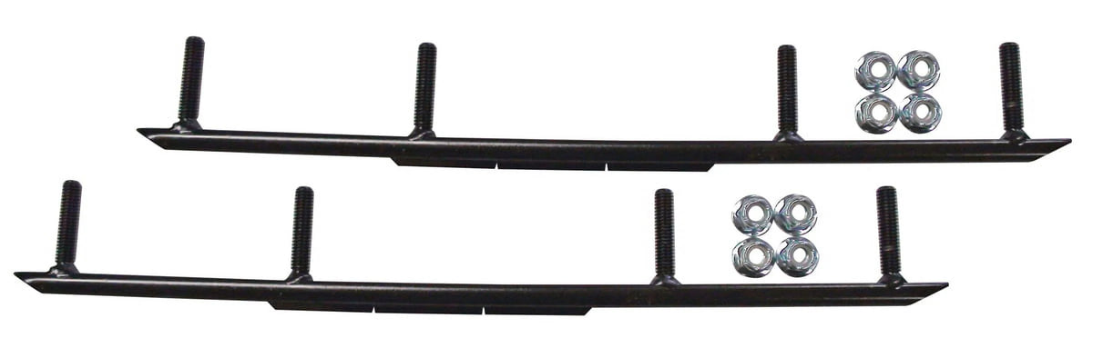 Blue Snowmobile Skis with 6" Round Bars Complete Kit Y4920
