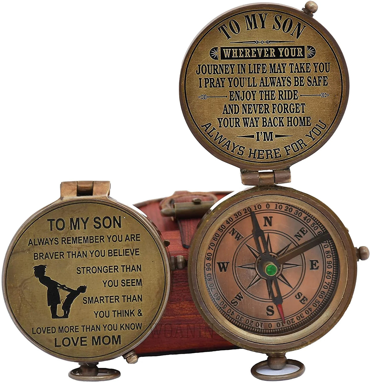 Antique Brass Compass with Case Y724791