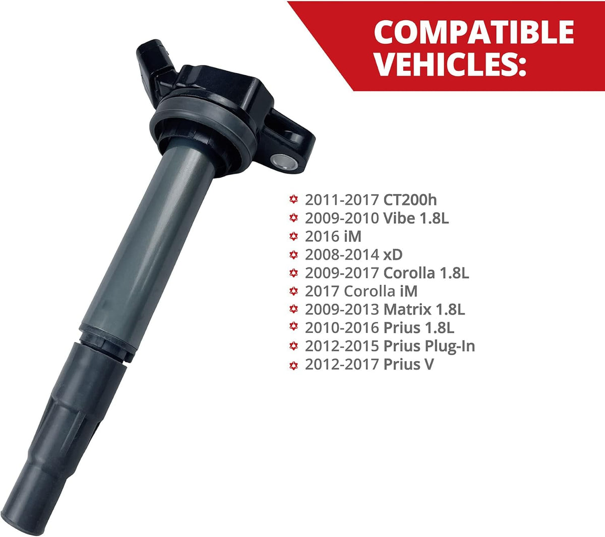 Set of 4 Ignition Coil for Toyota Corolla iM Matrix Prius Plug-In V, Lexus CT200h, Pontiac Vibe, Scion iM xD W488929