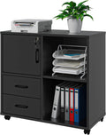White Rolling Office Storage Cabinet with 2 Drawers and 3 Shelves G5437