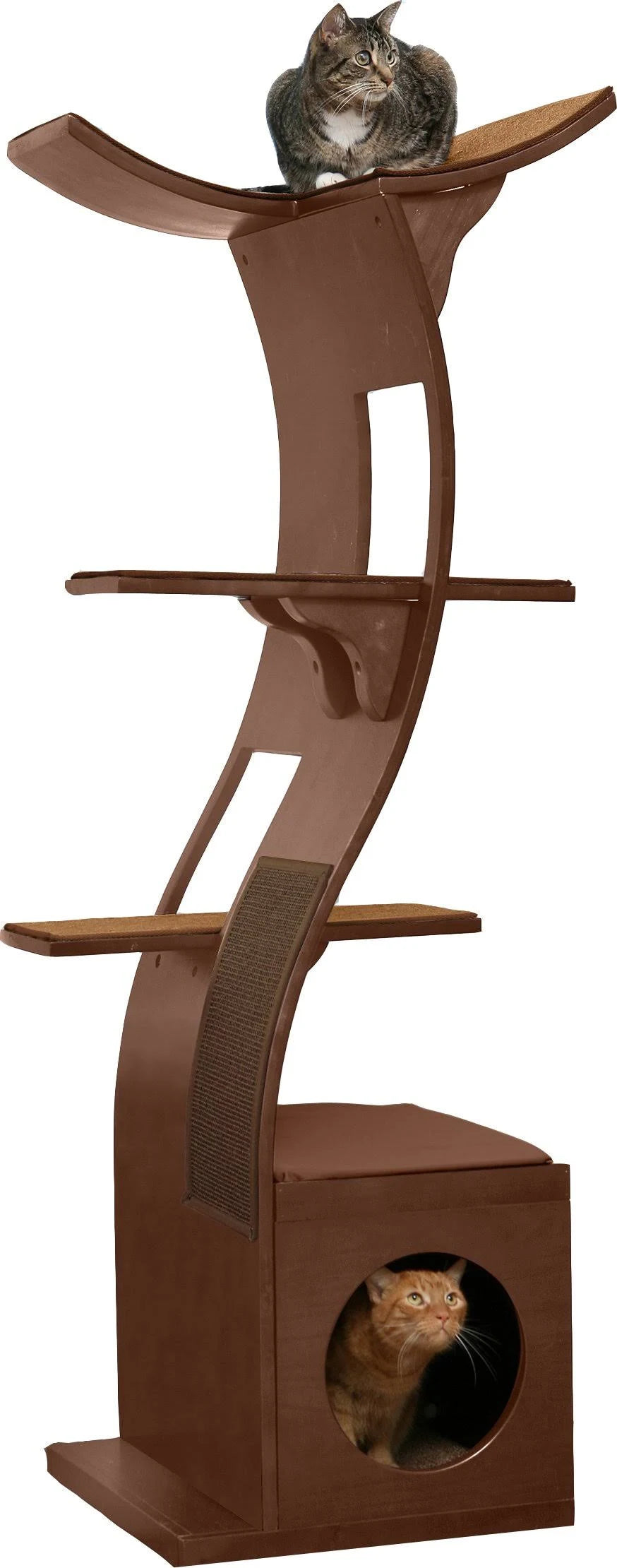 Mahogany Cat Tower F35259
