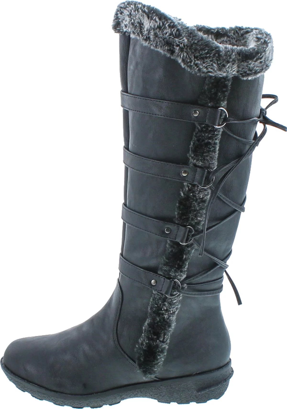 Womens Back Lace Up Knee High Boots Y462