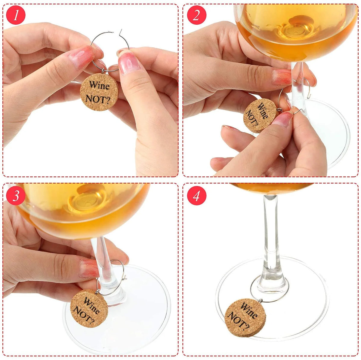12 Pieces Wine Glass Charms Drink Markers H47236