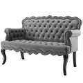 Grey Velvet Loveseat Sofa O3536