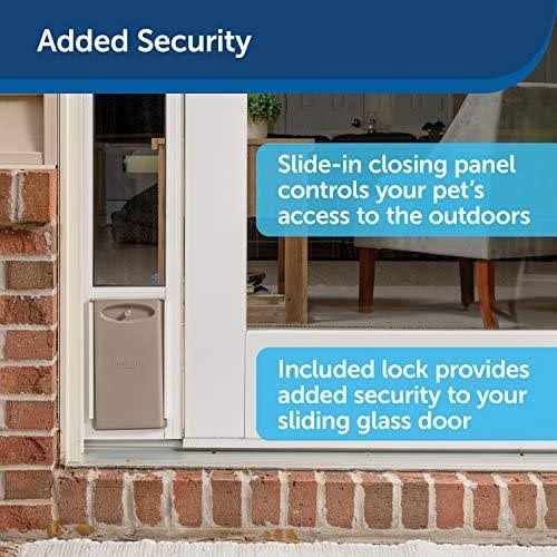 2-Piece Sliding Glass Pet Door, Large, White N31192