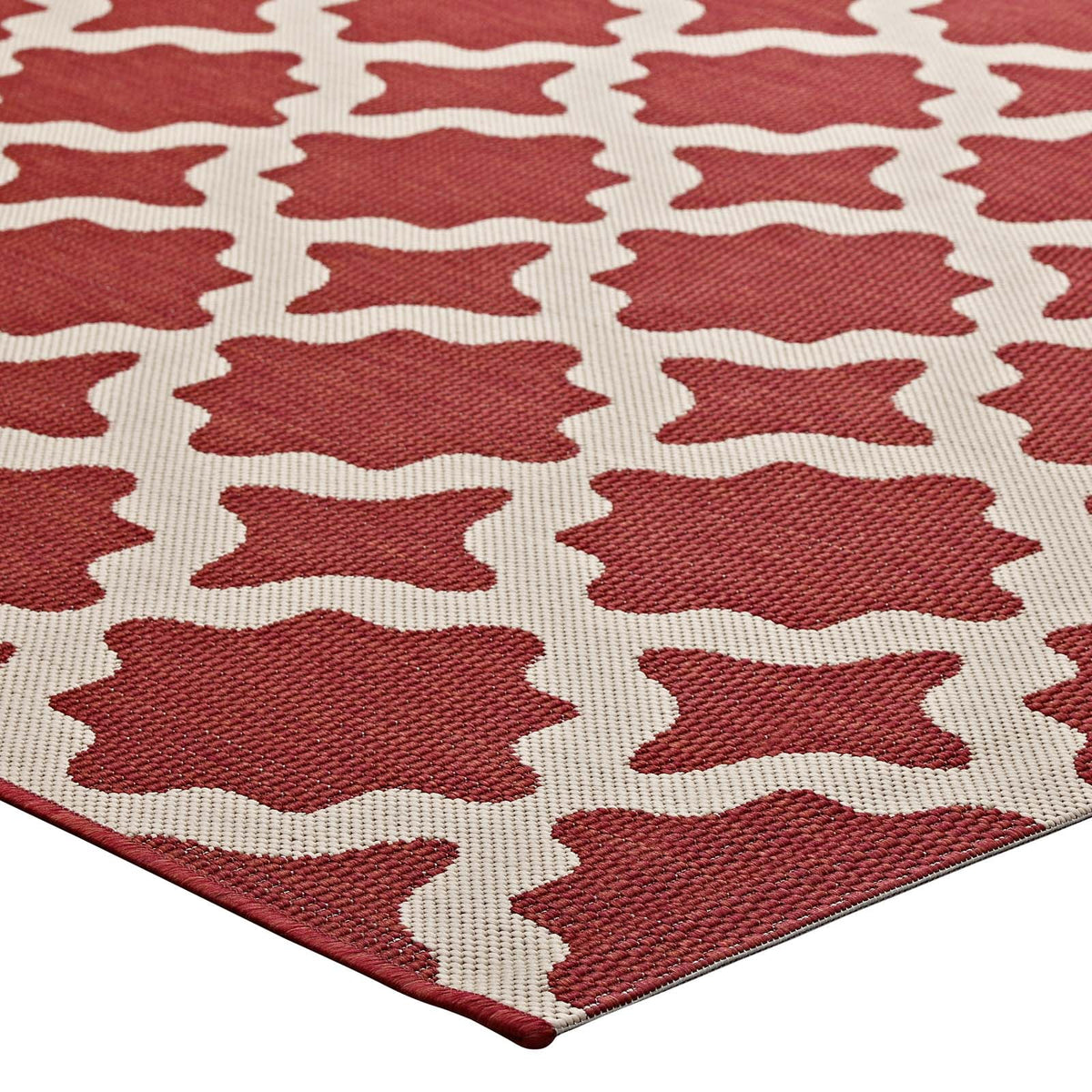 Multi Red Moroccan Style Fabric Area Rug K607772