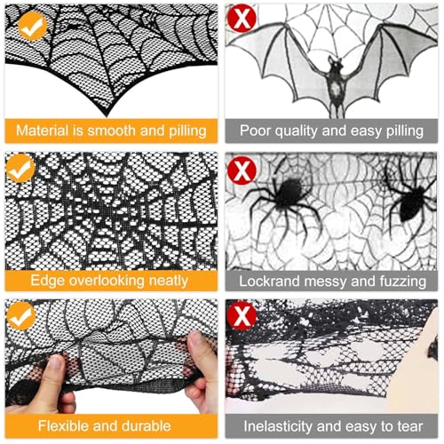 Black Lace Spider Web Mantle Scarf O568885