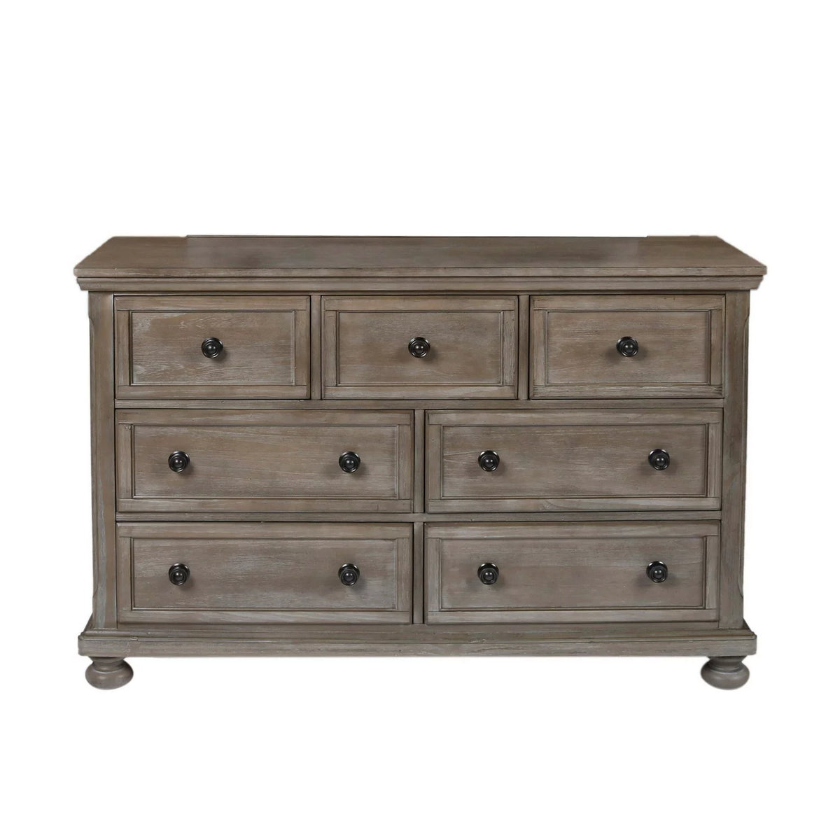 7 Drawer Wooden Dresser with Metal Pulls K5963