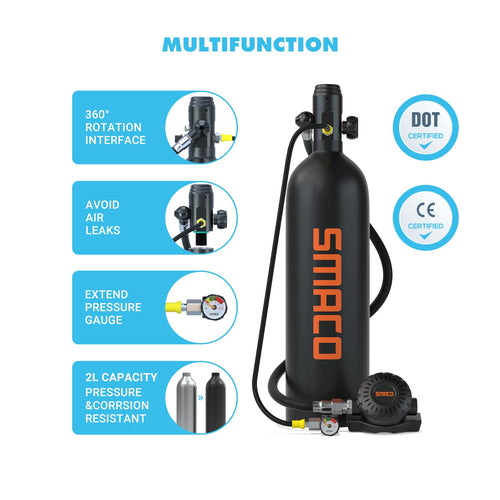 1.9L Mini Scuba Tank with Full Face Diving Mask N34813