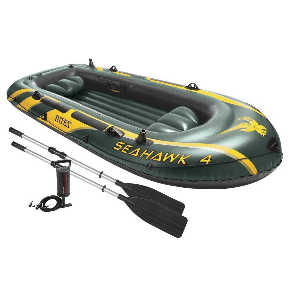Inflatable 4 Person Boat Raft Set with Oars & Pump T4570