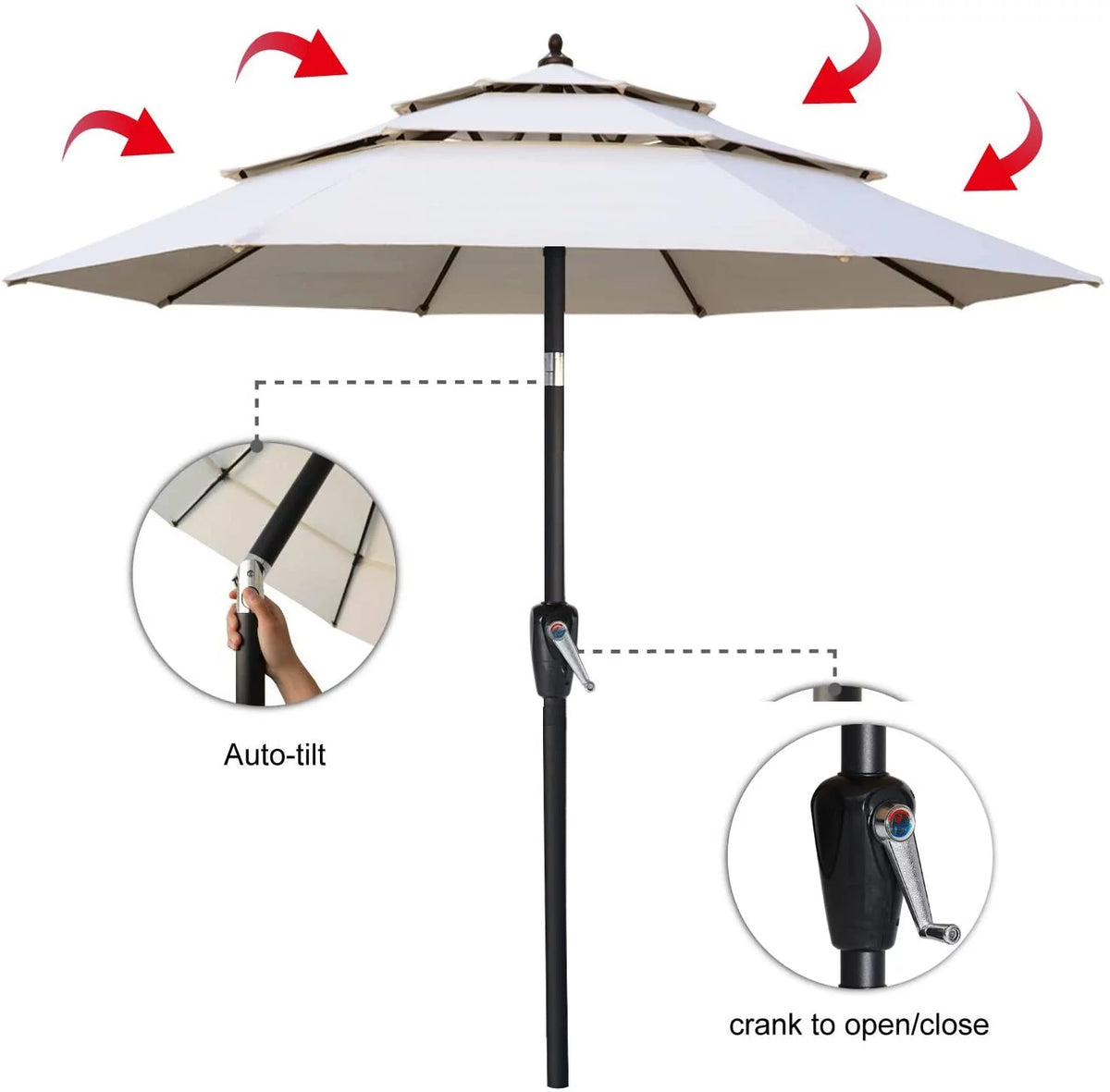 7.5FT Patio Umbrella with Push Button Tilt Y735083