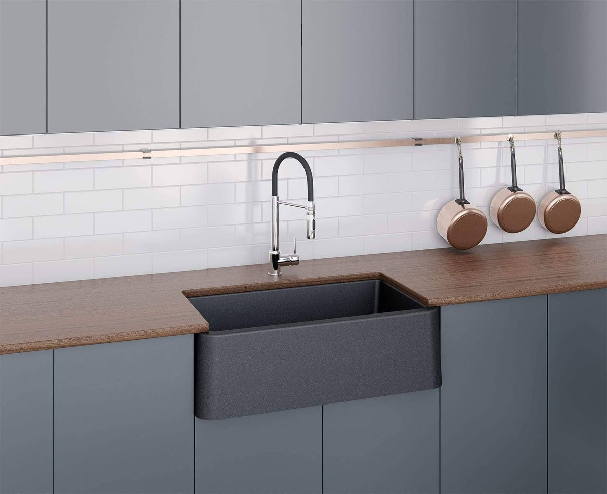 Black Metallic Apron Kitchen Sink Z307630