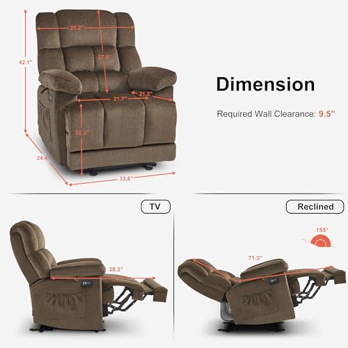 Zero Gravity Power Recliner Chair with Heat and Vibration Massage Z228102