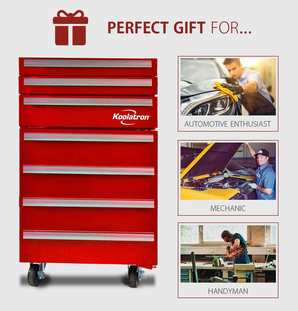 Red Compact Fridge with Built-in Tool Storage E454206