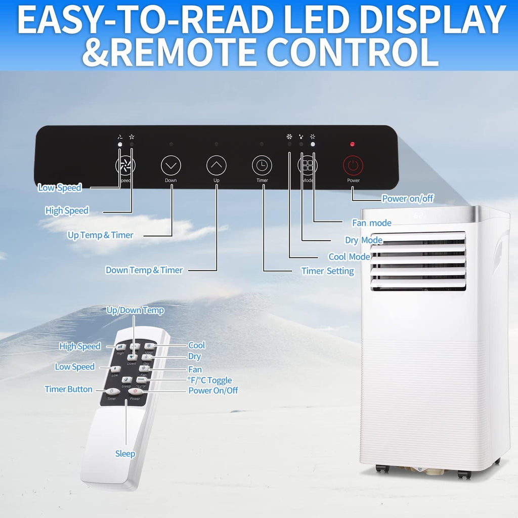 White Portable Air Conditioner with Remote Control P197206
