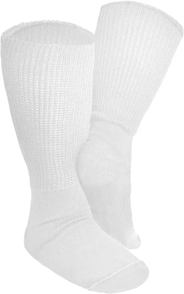 Extra Wide Calf Length Socks 2 Pack White R466320