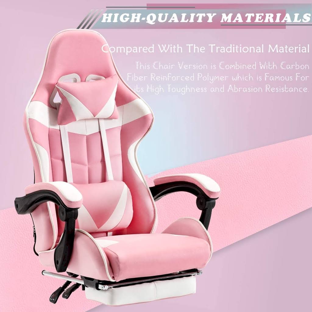 Pink Music Gaming Chair with Bluetooth Speakers K996