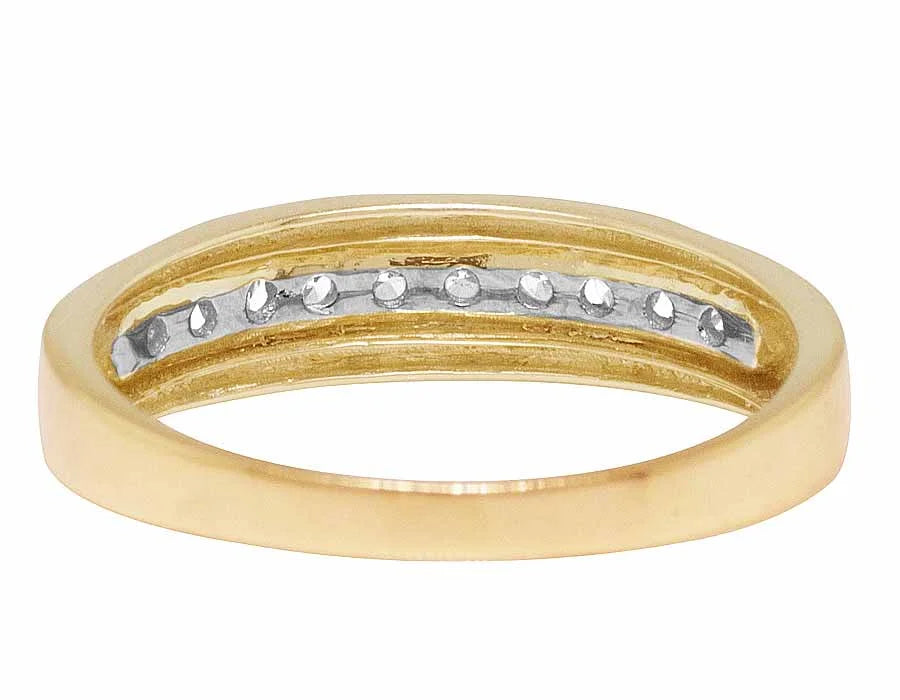 14K Yellow Gold Diamond Channel Wedding Band Ring 5MM P33542