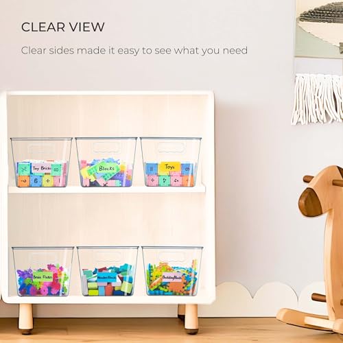 6 Pack Clear Plastic Stackable Storage Bins with Lids X9466