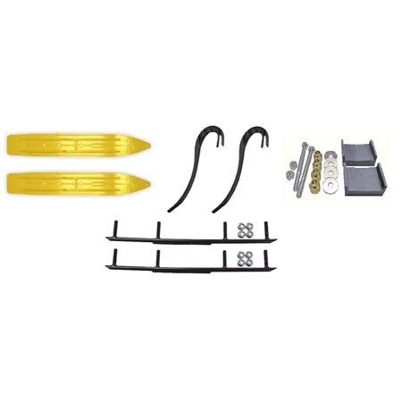 7 1/4 inch Snowmobile Skis with 6 inch Round Bars Complete Kit L334