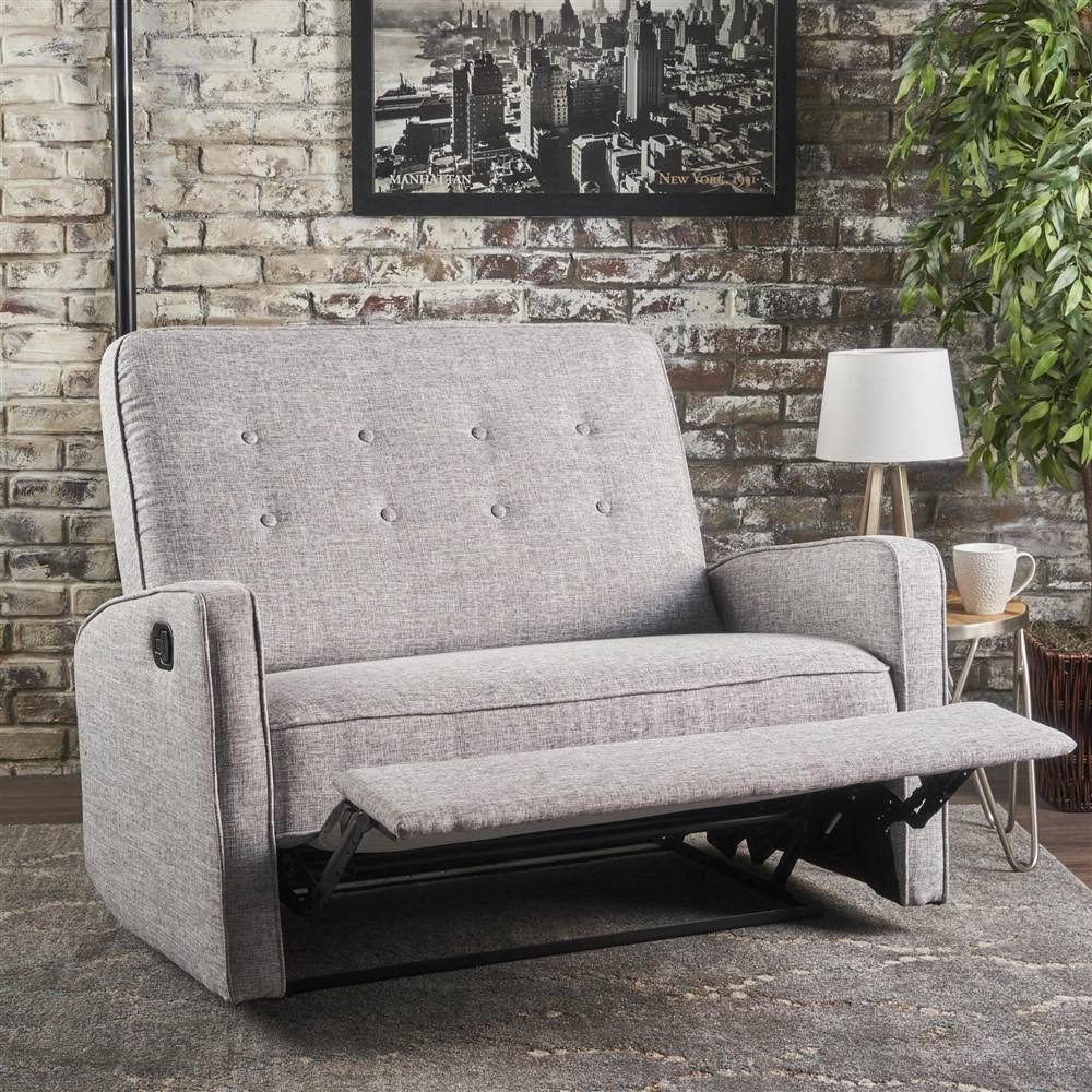 Light Gray Tweed Loveseat Recliner G9802