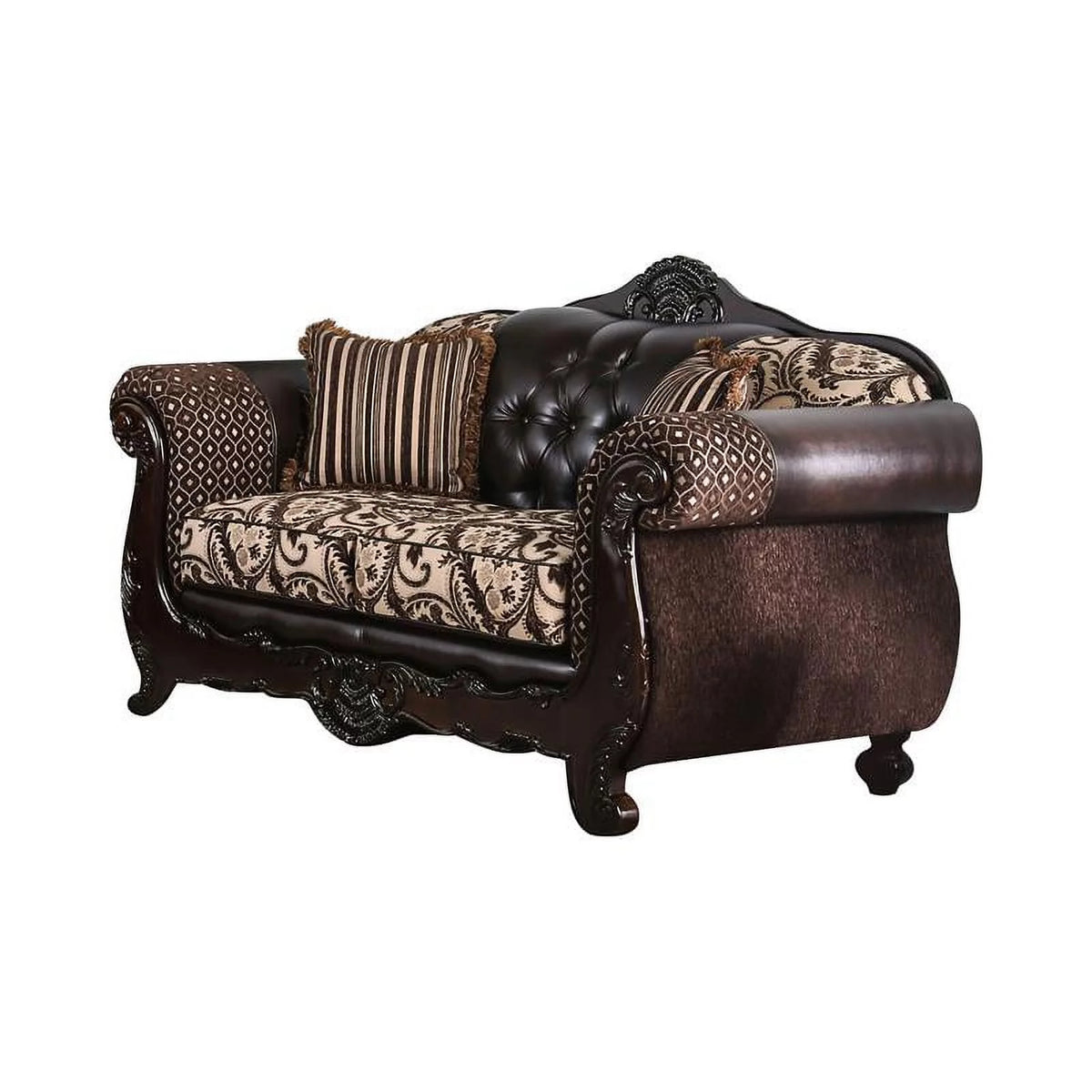 Brown Faux Leather 2-Piece Sofa Set C61204