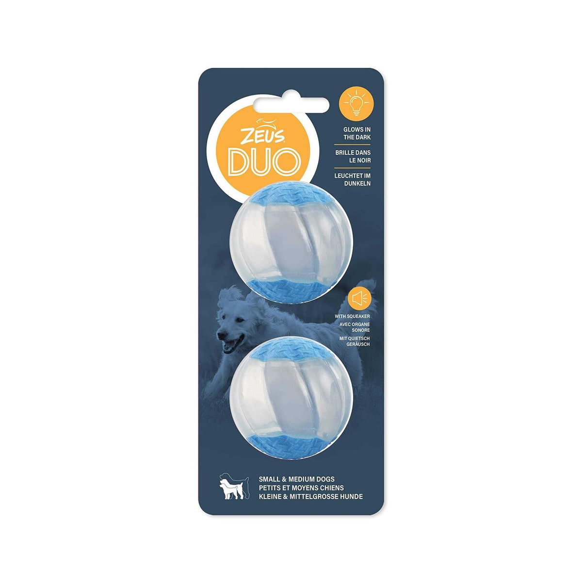 Duo Ball Dog Toy with Squeaker F43401