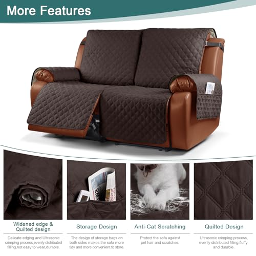 Khaki 3 Seater Recliner Sofa Cover with Elastic Straps P49723